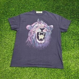 Lion Art Shirt Medium 20x26 Blue